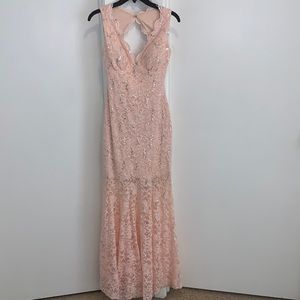 Pink & sequence prom dress. Size 2